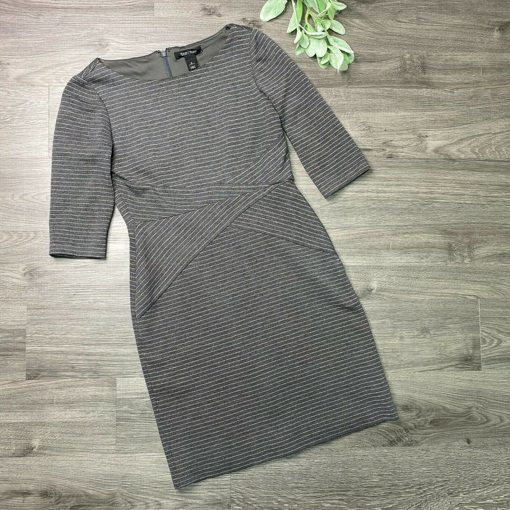 WHITE HOUSE BLACK MARKET | sz 6 Gray Sheath Dress